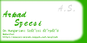 arpad szecsi business card